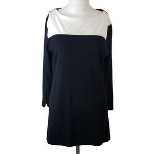 NEW Karen Scott size S womens top colorblock square neck longsleeved